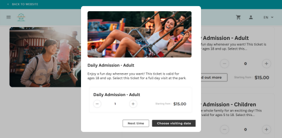 Screenshot showing the new product information overlay
